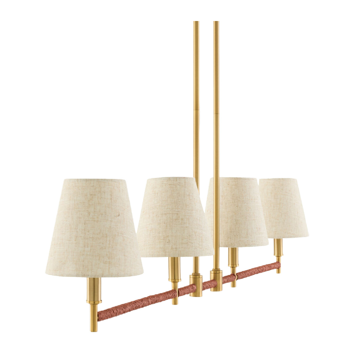 Modern European furniture - Fabric Shade 4-Light Linear Chandelier - www.oroa.com | Oroa.com