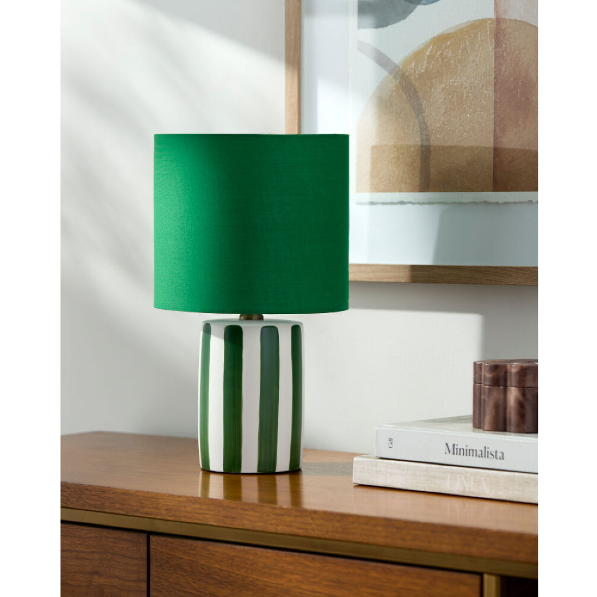 Modern European furniture - Striped Ceramic Linen Table Lamp - www.oroa.com | Oroa.com