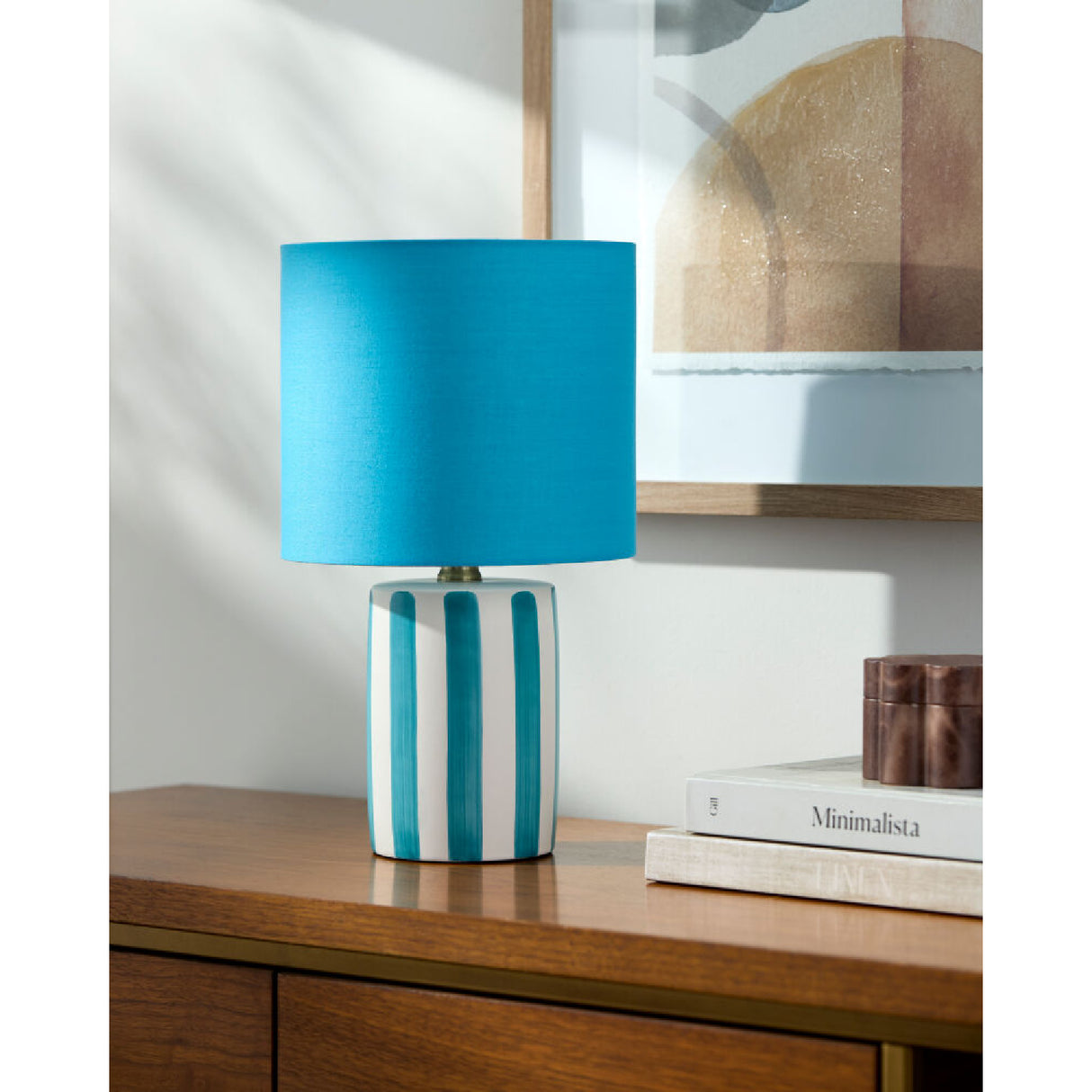 Modern European furniture - Striped Ceramic Linen Table Lamp - www.oroa.com | Oroa.com