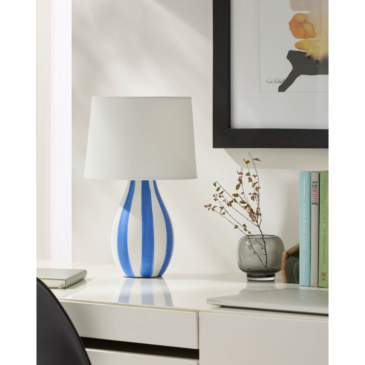 Modern European furniture - Hand-painted Striped Ceramic Table Lamp - www.oroa.com | Oroa.com
