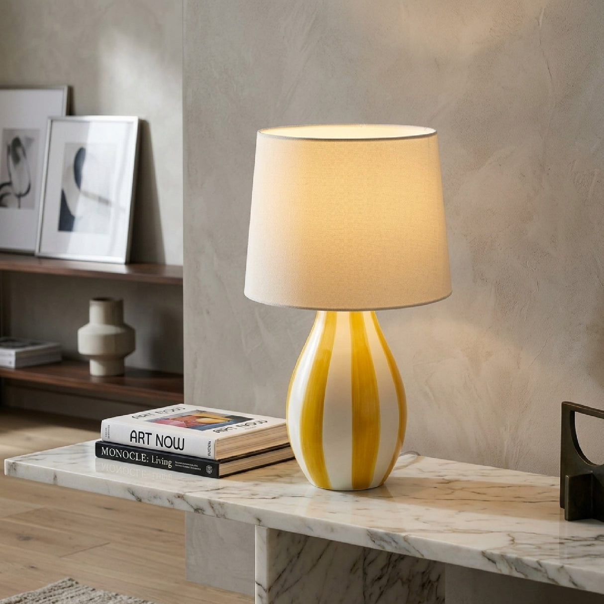 Modern European furniture - Hand-painted Striped Ceramic Table Lamp - www.oroa.com | Oroa.com