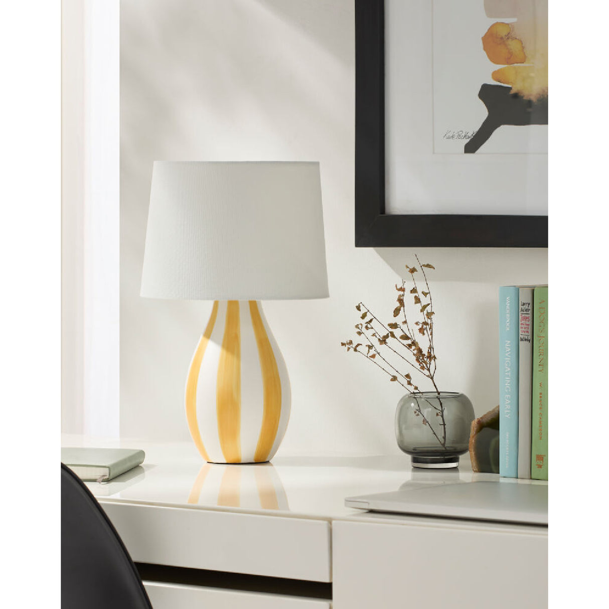 Modern European furniture - Hand-painted Striped Ceramic Table Lamp - www.oroa.com | Oroa.com