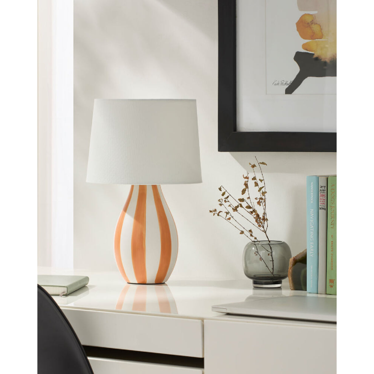 Modern European furniture - Hand-painted Striped Ceramic Table Lamp - www.oroa.com | Oroa.com