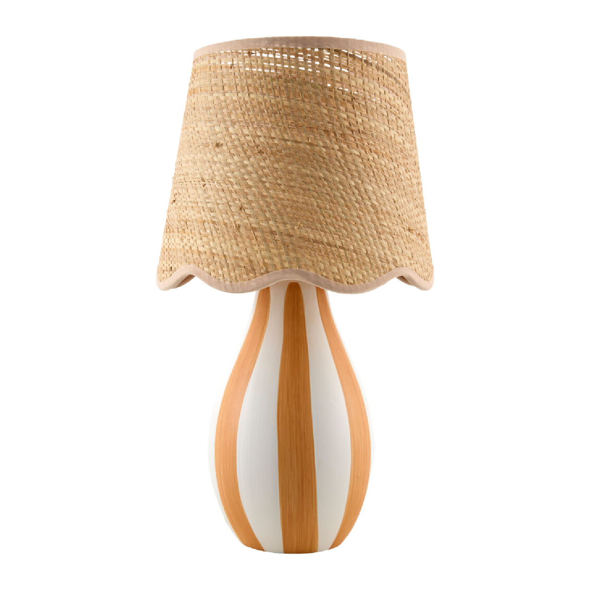 Modern European furniture - Striped Ceramic Seagrass Table Lamp - www.oroa.com | Oroa.com