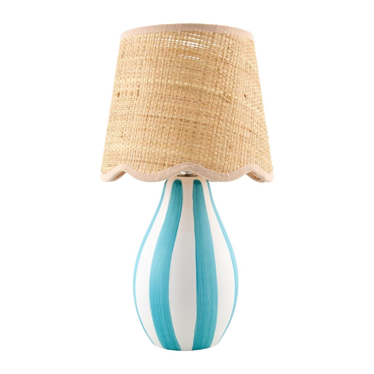 Modern European furniture - Striped Ceramic Seagrass Table Lamp - www.oroa.com | Oroa.com