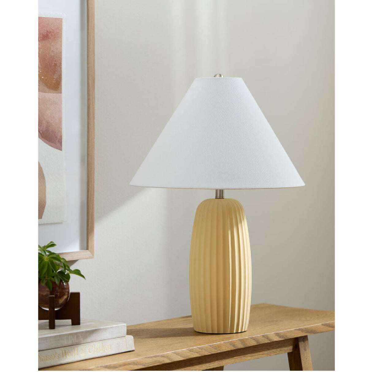 Modern European furniture - Painted Cement Linen Table Lamp - www.oroa.com | Oroa.com