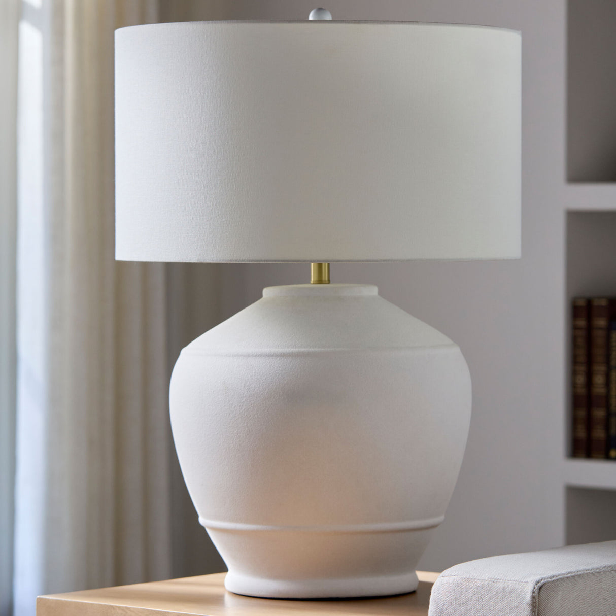 Modern European furniture - Glazed White Ceramic Table Lamp - www.oroa.com | Oroa.com