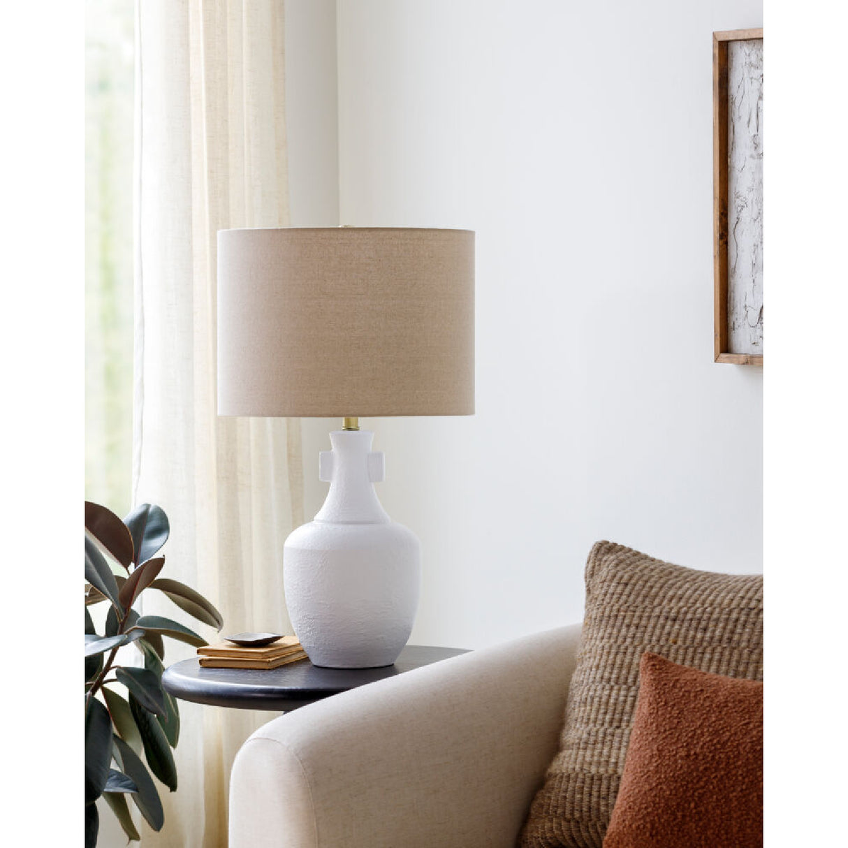 Modern European furniture - White Ceramic Accent Table Lamp - www.oroa.com | Oroa.com