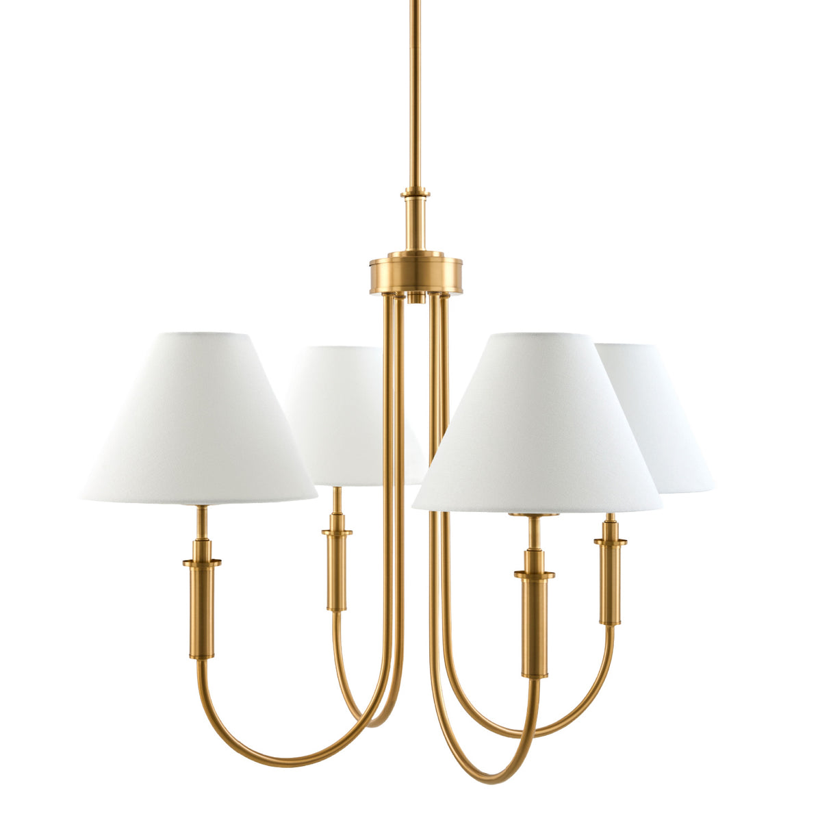 Modern European furniture - White Linen 4-Light Chandelier - www.oroa.com | Oroa.com