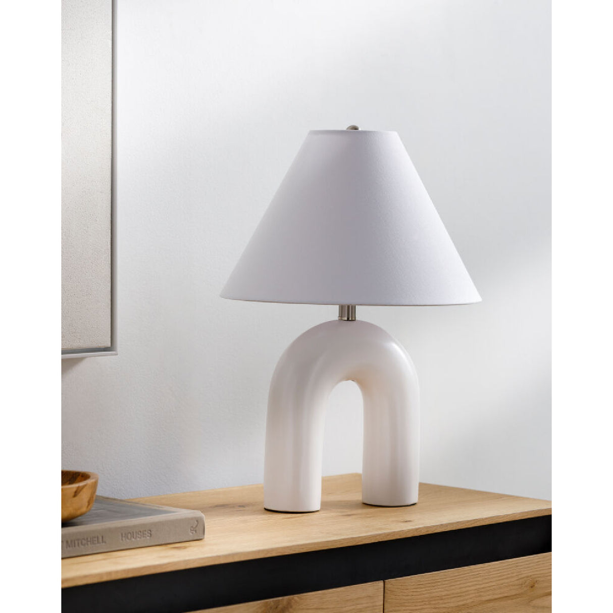 Modern European furniture - White Arched Ceramic Table Lamp - www.oroa.com | Oroa.com
