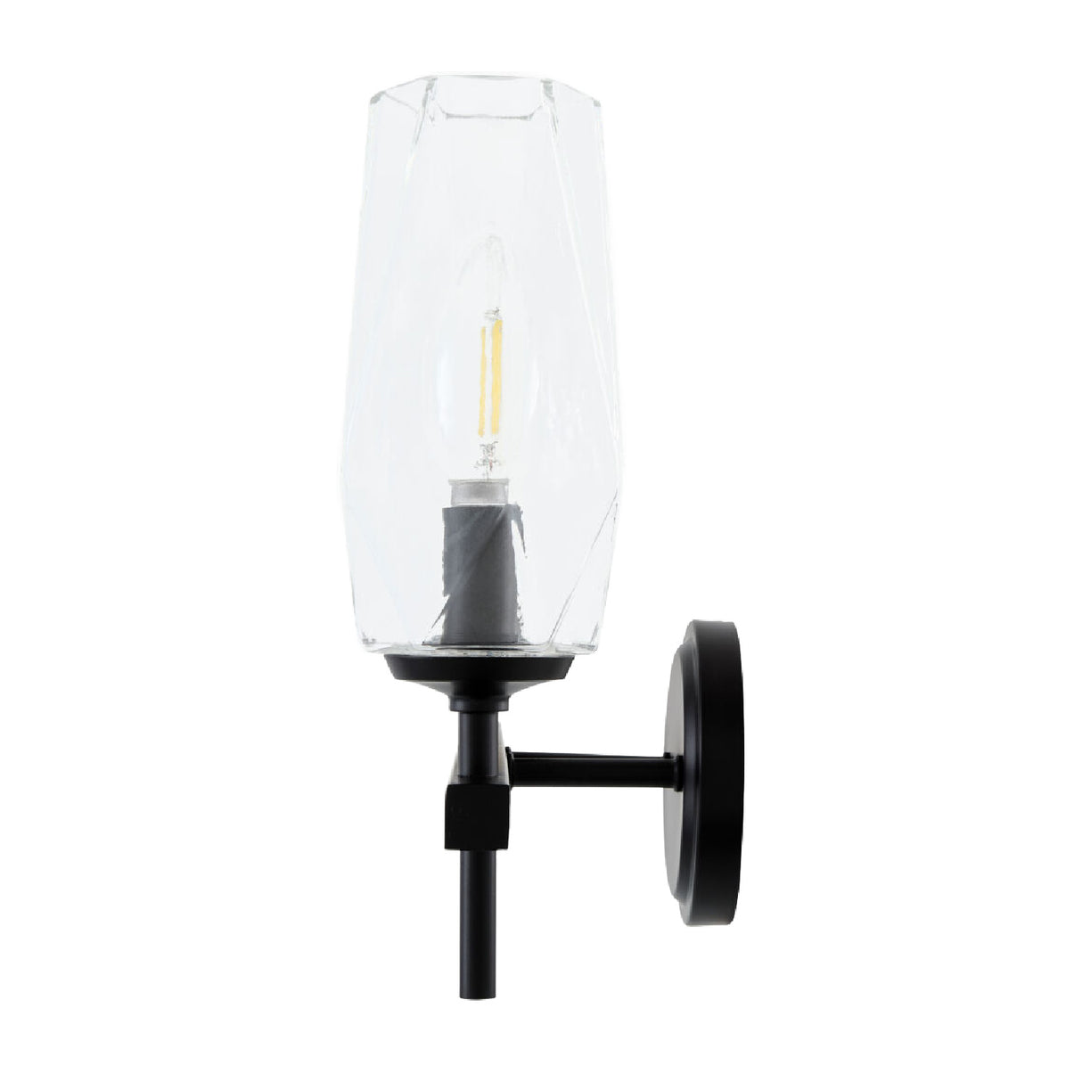 Modern European furniture - Faceted Clear Glass Wall Lamp - www.oroa.com | Oroa.com