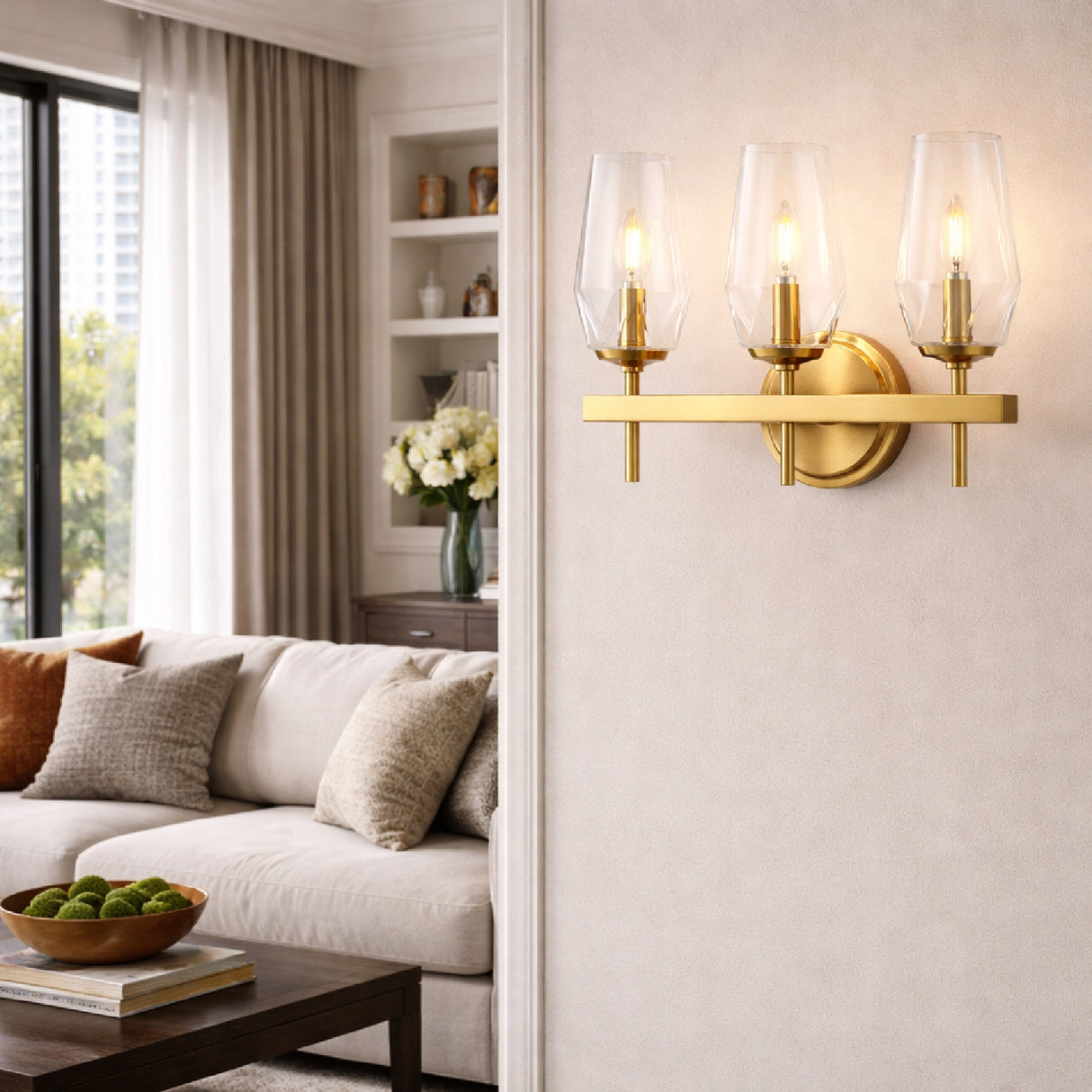 Modern European furniture - Faceted Clear Glass Wall Lamp - www.oroa.com | Oroa.com