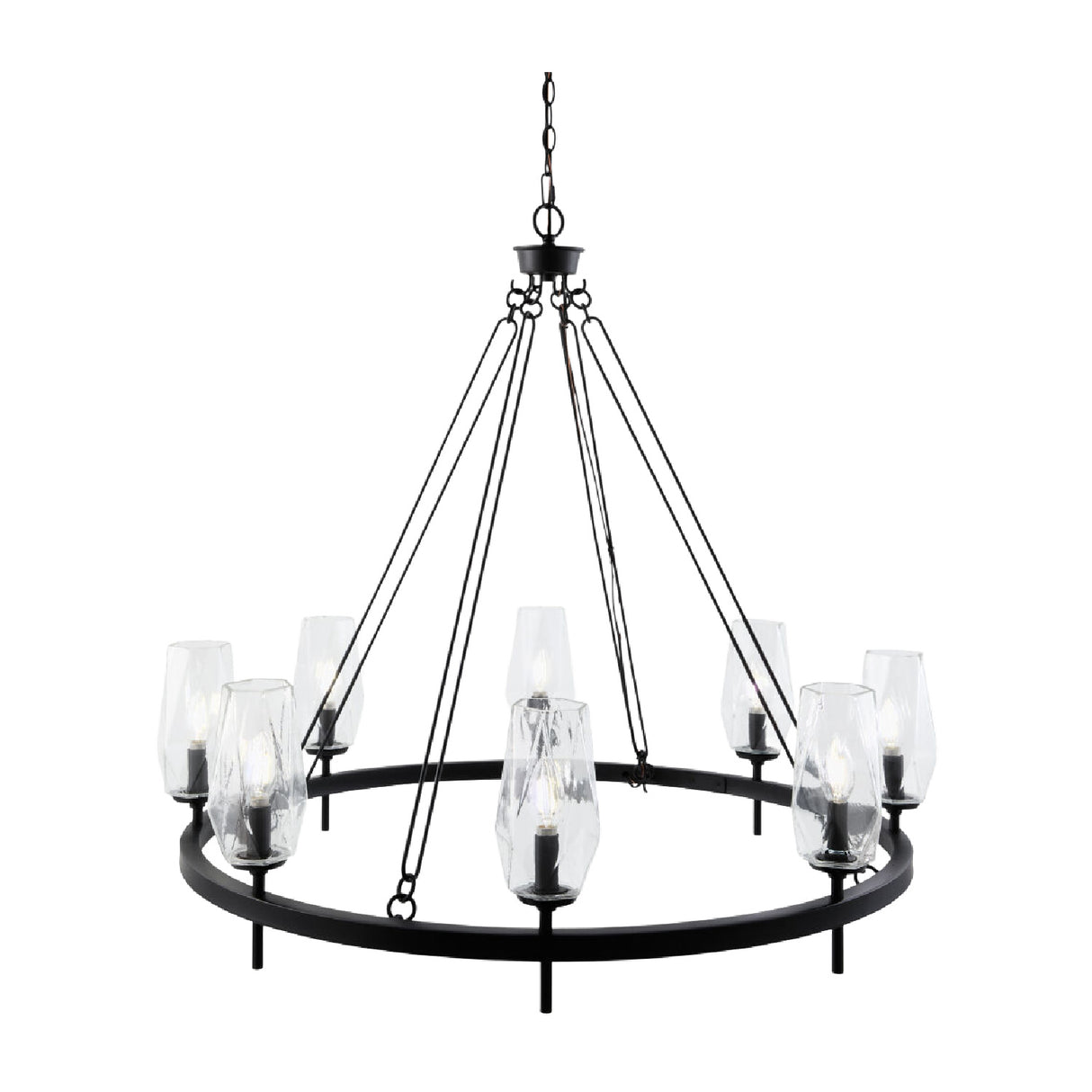 Modern European furniture - Faceted Clear Glass Chandelier - www.oroa.com | Oroa.com