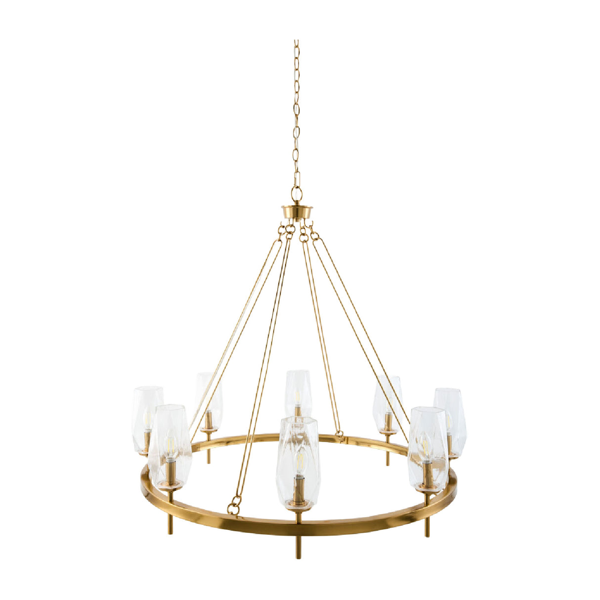 Modern European furniture - Faceted Clear Glass Chandelier - www.oroa.com | Oroa.com