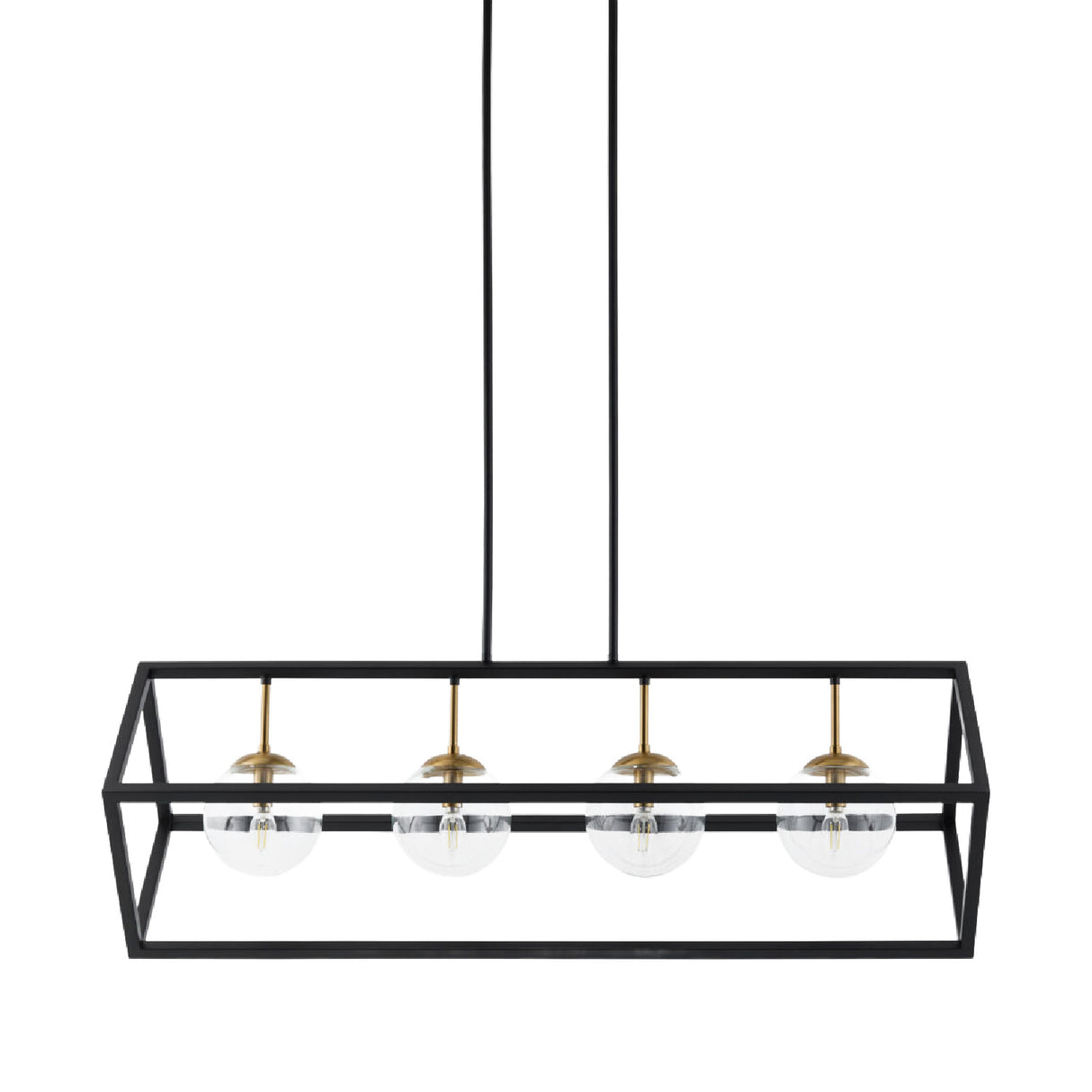 Modern European furniture - Black Iron Framed 4-Light Chandelier - www.oroa.com | Oroa.com