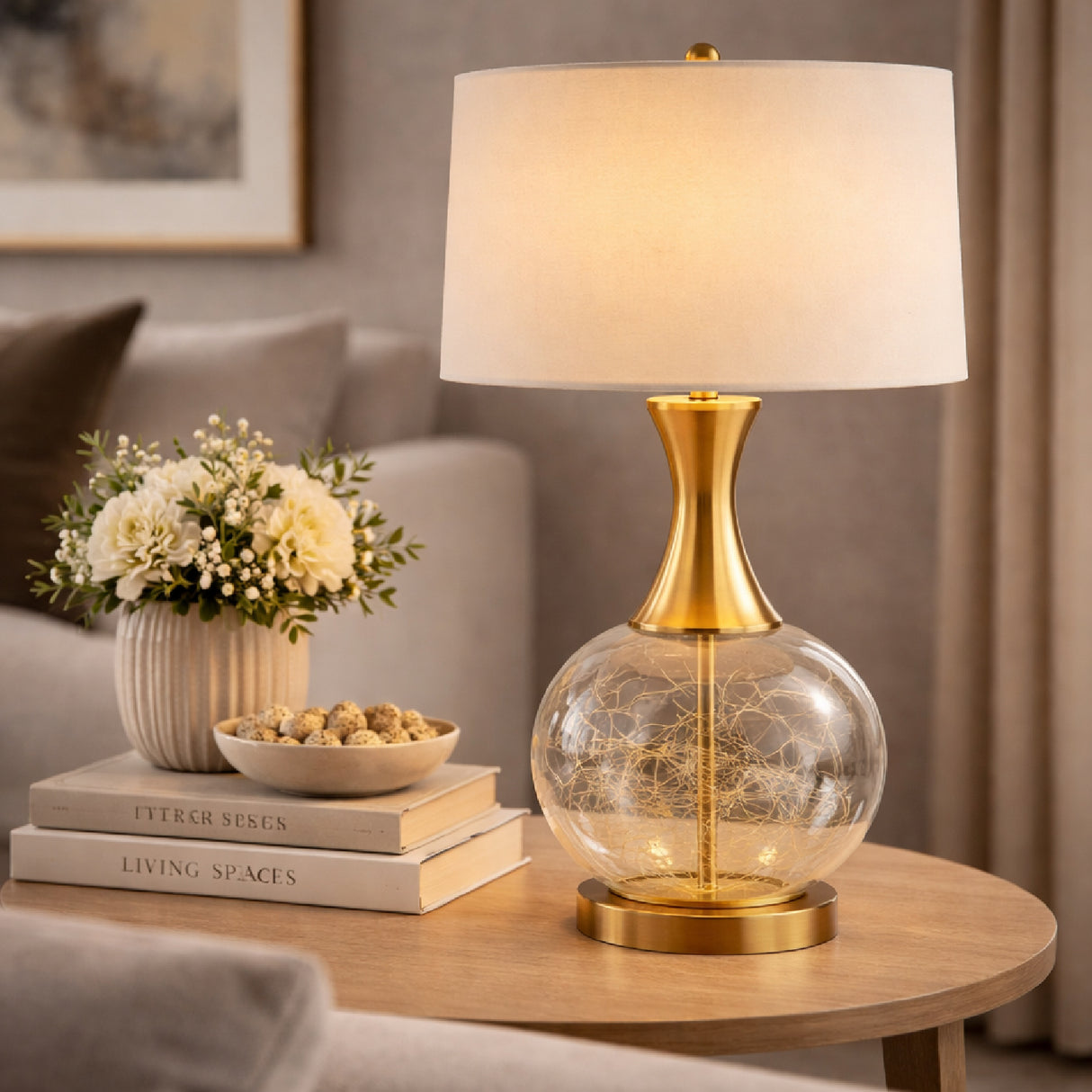 Modern European furniture - Clear Glass Base Table Lamp L - www.oroa.com | Oroa.com