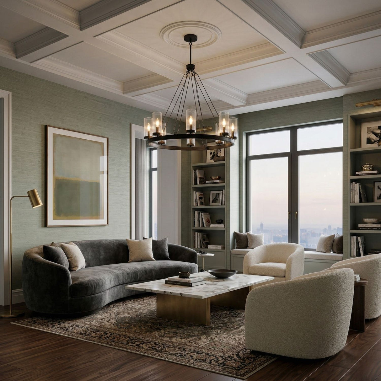 Modern European furniture - Cylindrical Glass 8-Light Chandelier L - www.oroa.com | Oroa.com