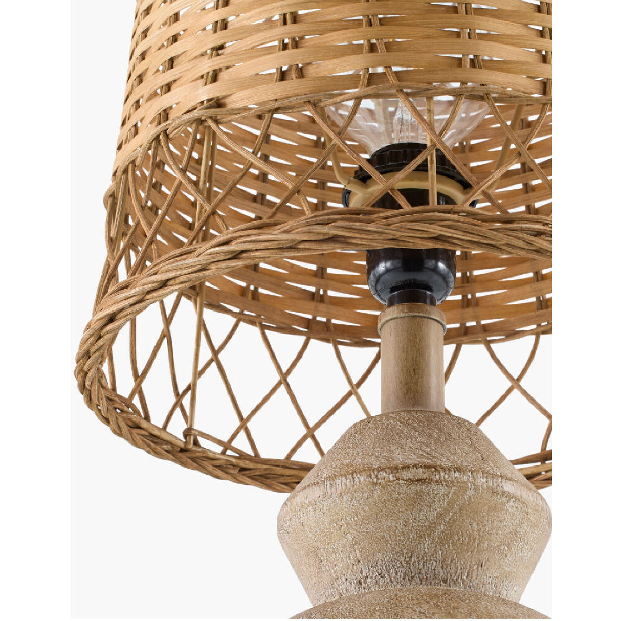 Modern European furniture - Brown Rattan Accent Table Lamps (2) - www.oroa.com | Oroa.com