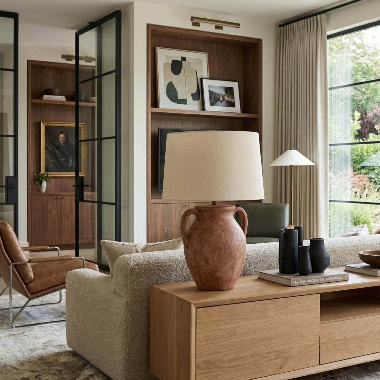 Modern European furniture - Red Ceramic Accent Table Lamp - www.oroa.com | Oroa.com