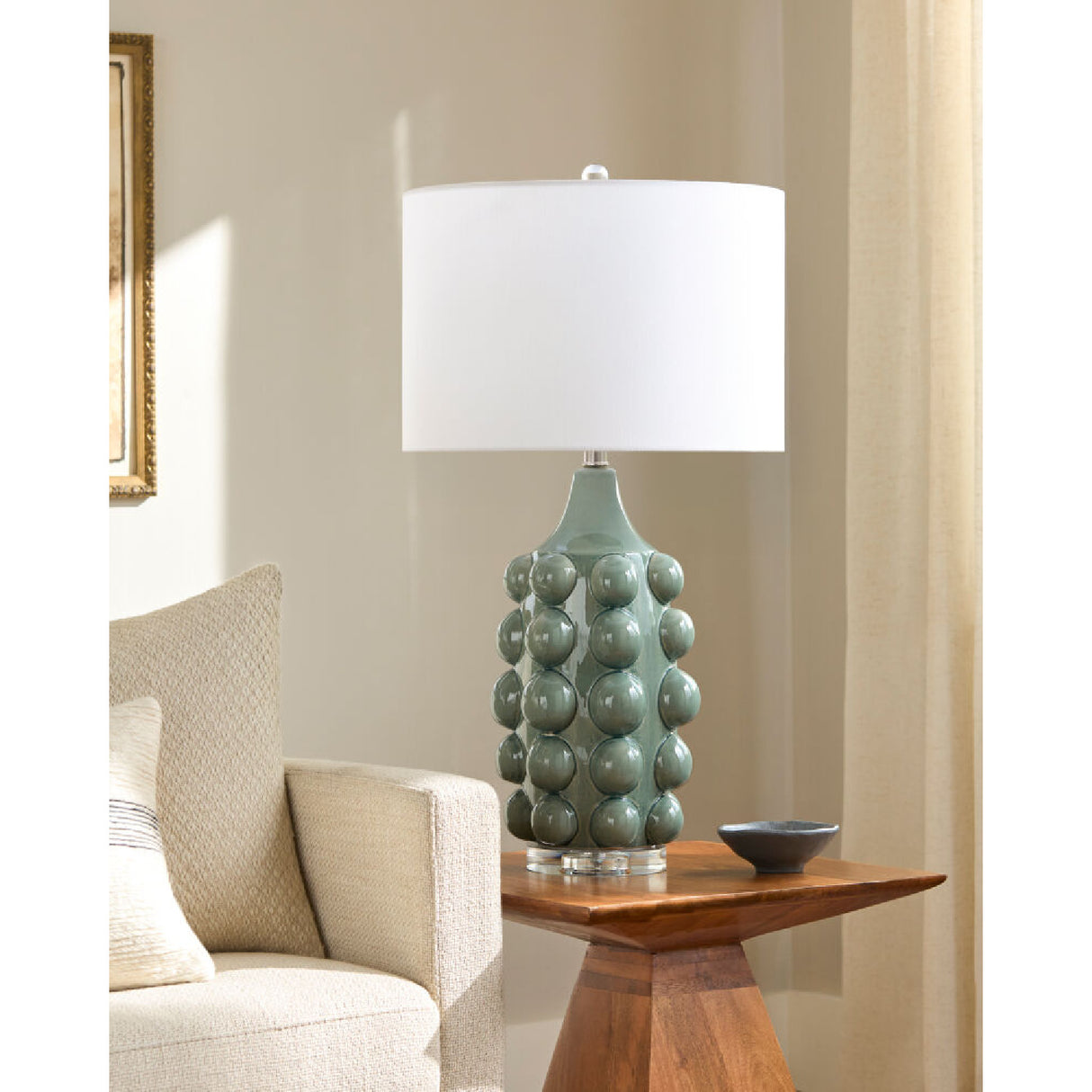 Modern European furniture - Embellished Green Ceramic Table Lamp - www.oroa.com | Oroa.com