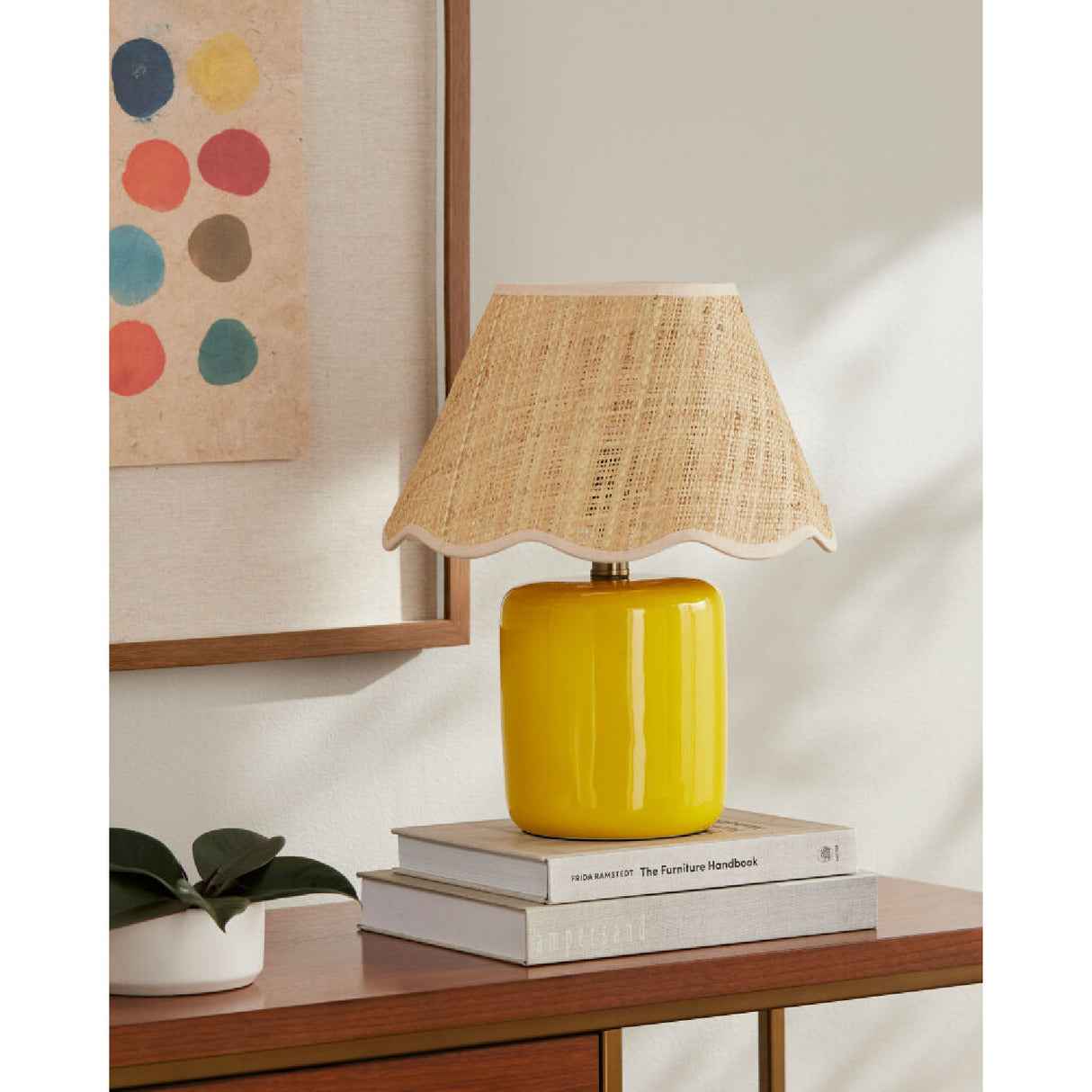 Modern European furniture - Scalloped Edge Seagrass Table Lamp - www.oroa.com | Oroa.com