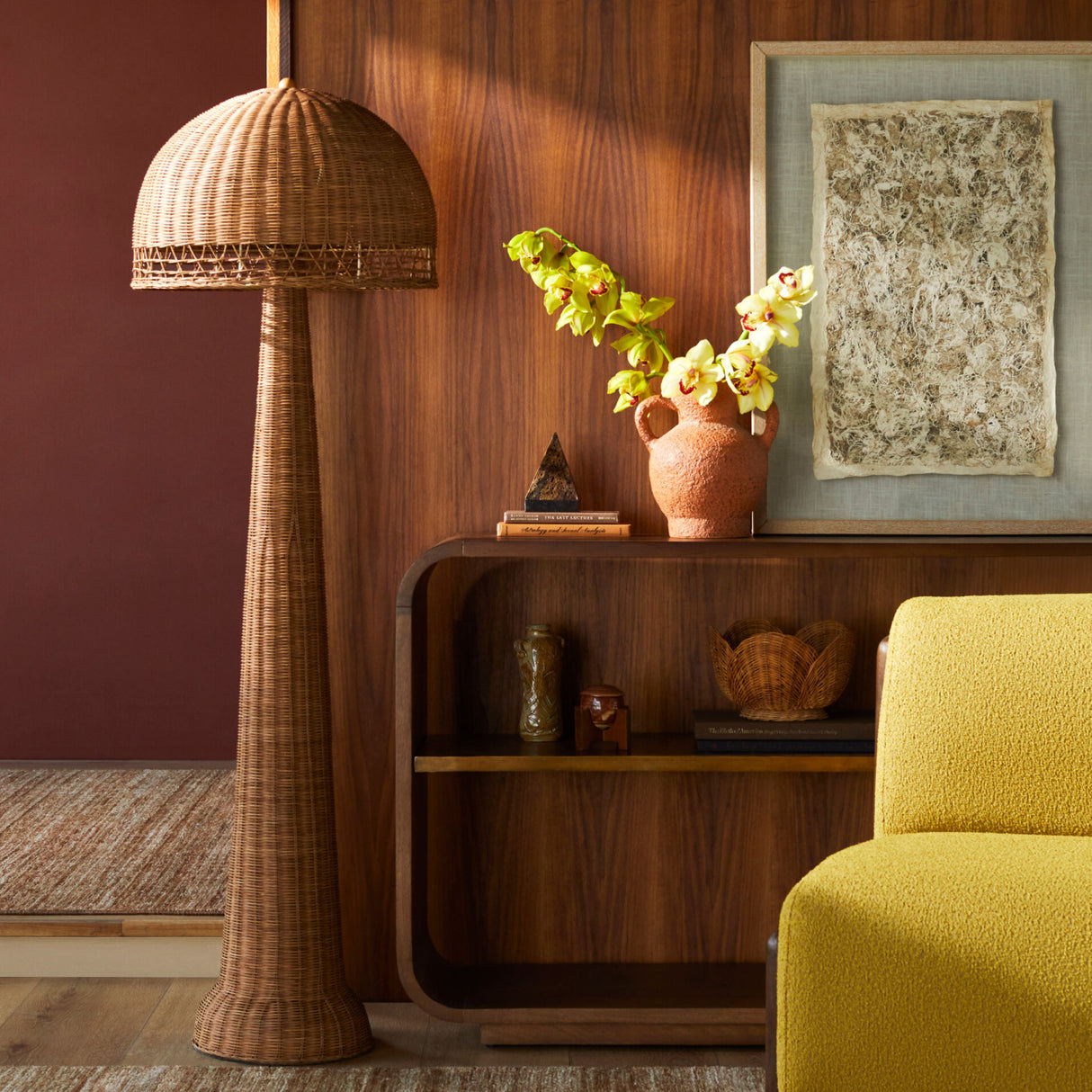 Modern European furniture - Rattan Dome Accent Floor Lamp - www.oroa.com | Oroa.com