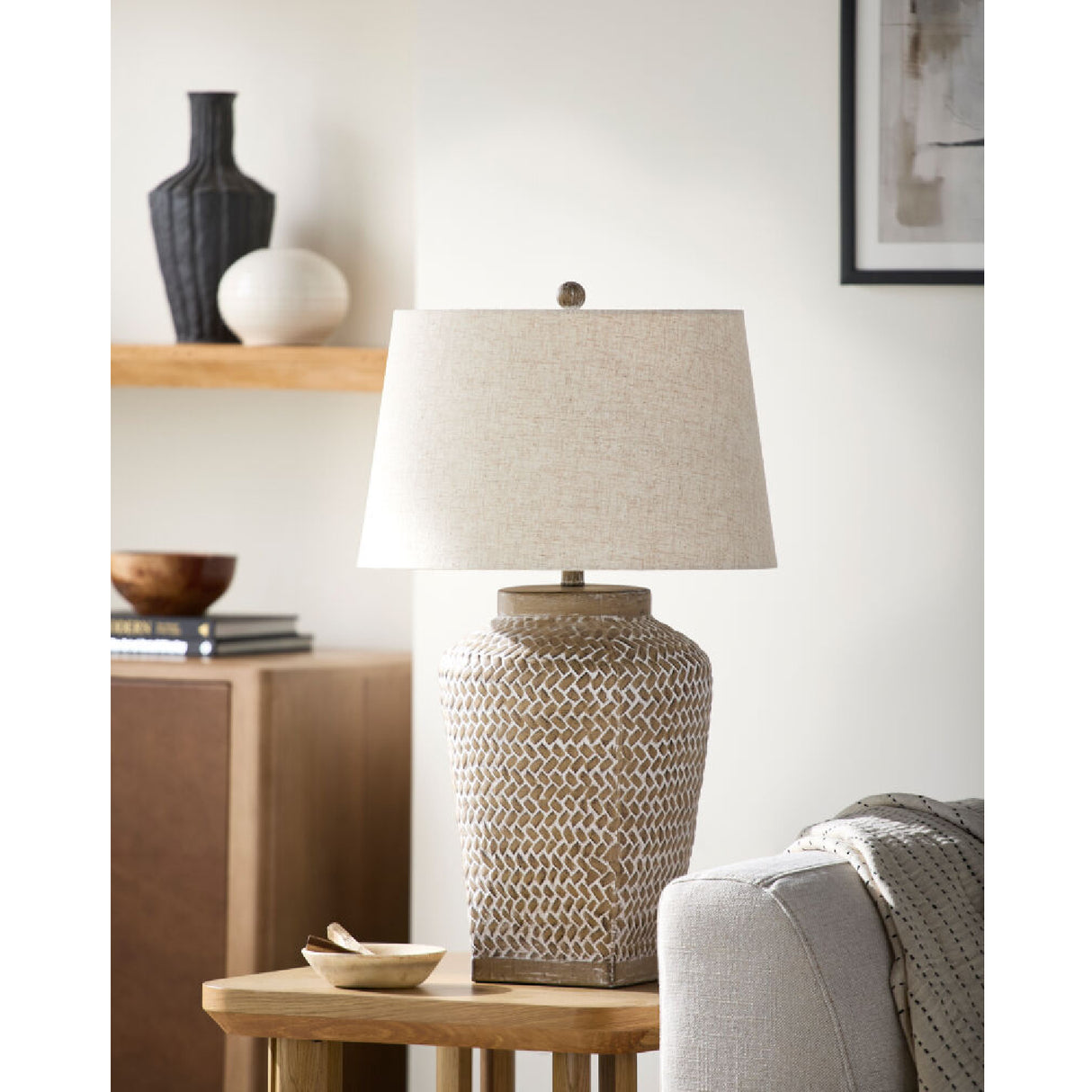 Modern European furniture - Carved Ceramic Accent Table Lamp - www.oroa.com | Oroa.com