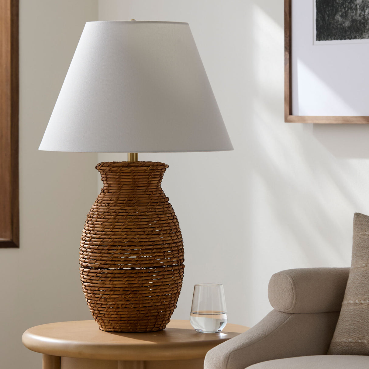Modern European furniture - Painted Rattan Accent Table Lamp - www.oroa.com | Oroa.com