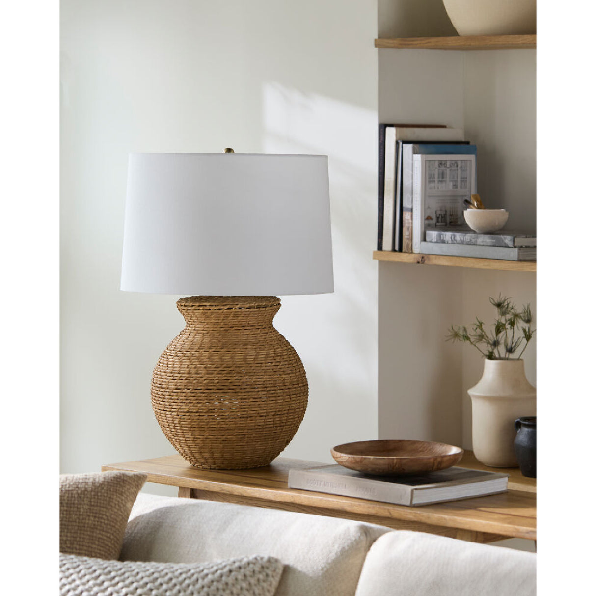 Modern European furniture - Natural Rattan Base Table Lamp - www.oroa.com | Oroa.com