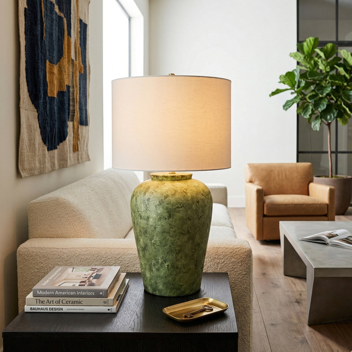 Modern European furniture - Green Ceramic Table Lamp - www.oroa.com | Oroa.com