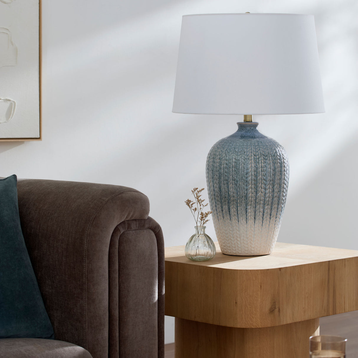 Modern European furniture - Two-Toned Blue Ceramic Table Lamp - www.oroa.com | Oroa.com
