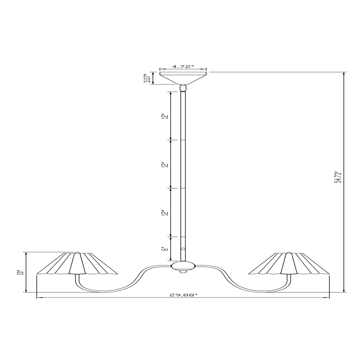 Modern European furniture - Pleated Linen 3-Light Chandelier - www.oroa.com | Oroa.com
