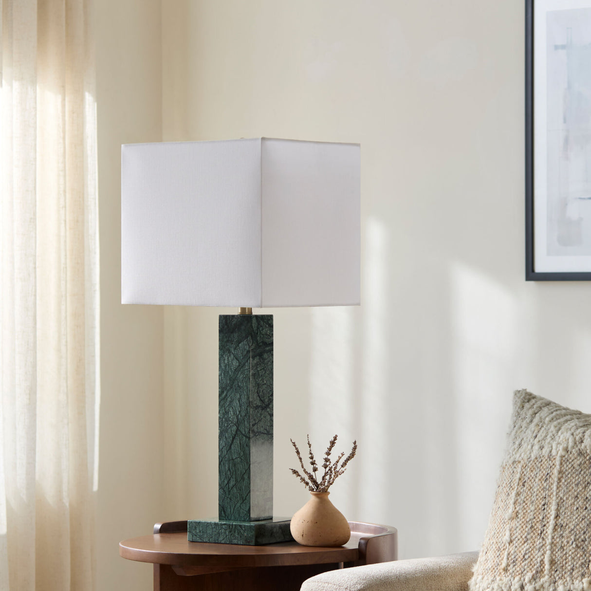 Modern European furniture - Square Brush Marble Table Lamp - www.oroa.com | Oroa.com