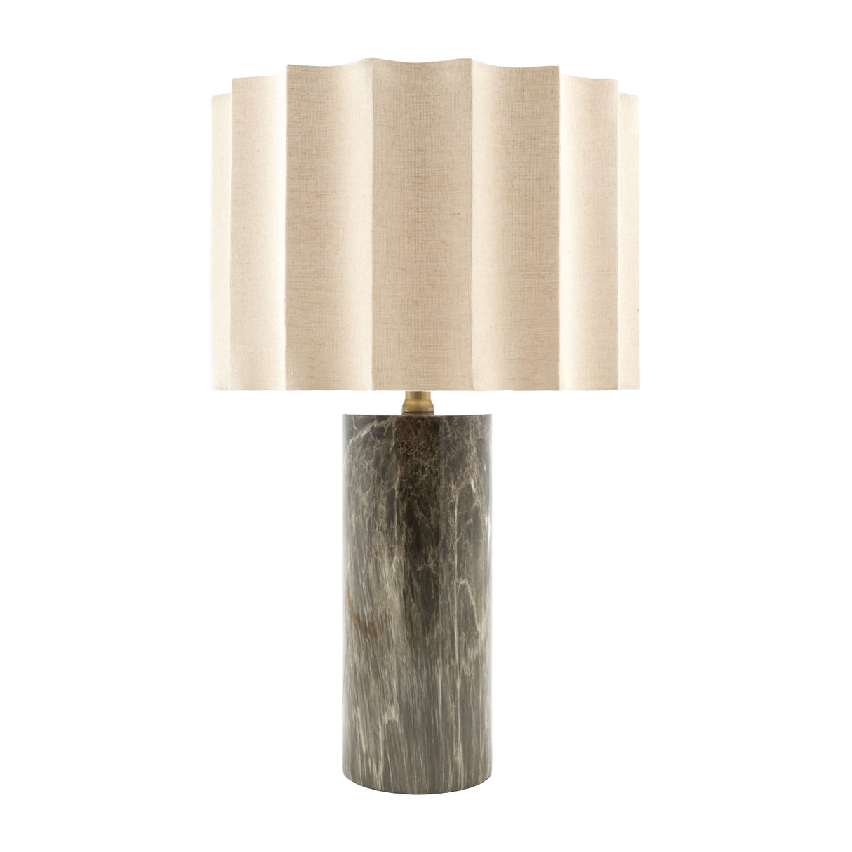 Modern European furniture - Scalloped Taupe Jute Table Lamp - www.oroa.com | Oroa.com