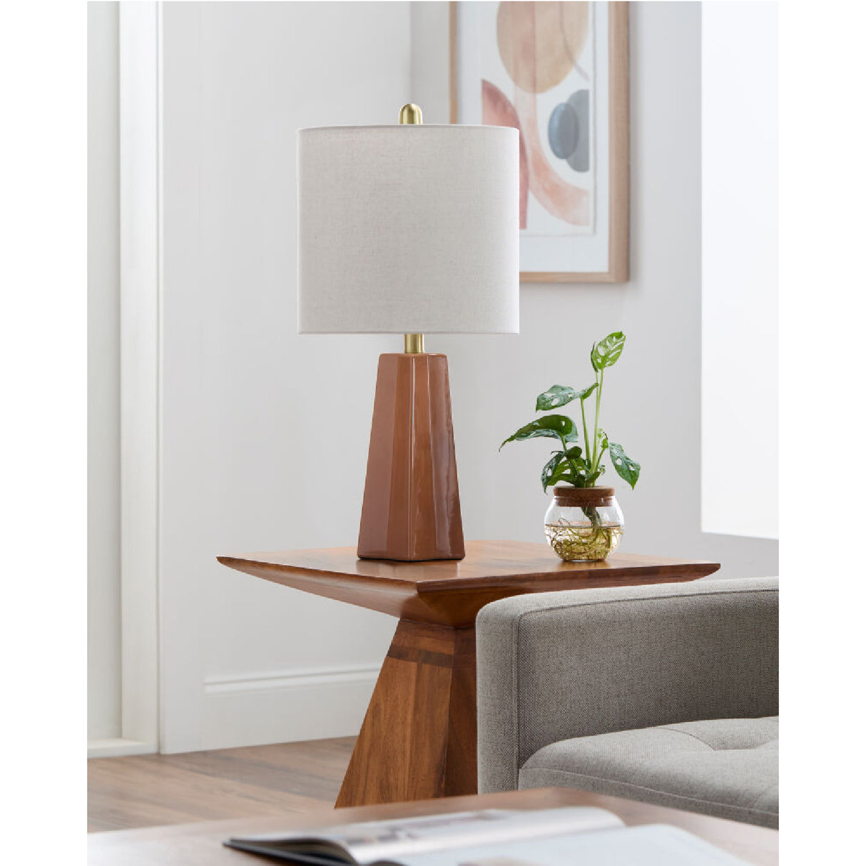 Modern European furniture - Faceted Ceramic Accent Table Lamp - www.oroa.com | Oroa.com