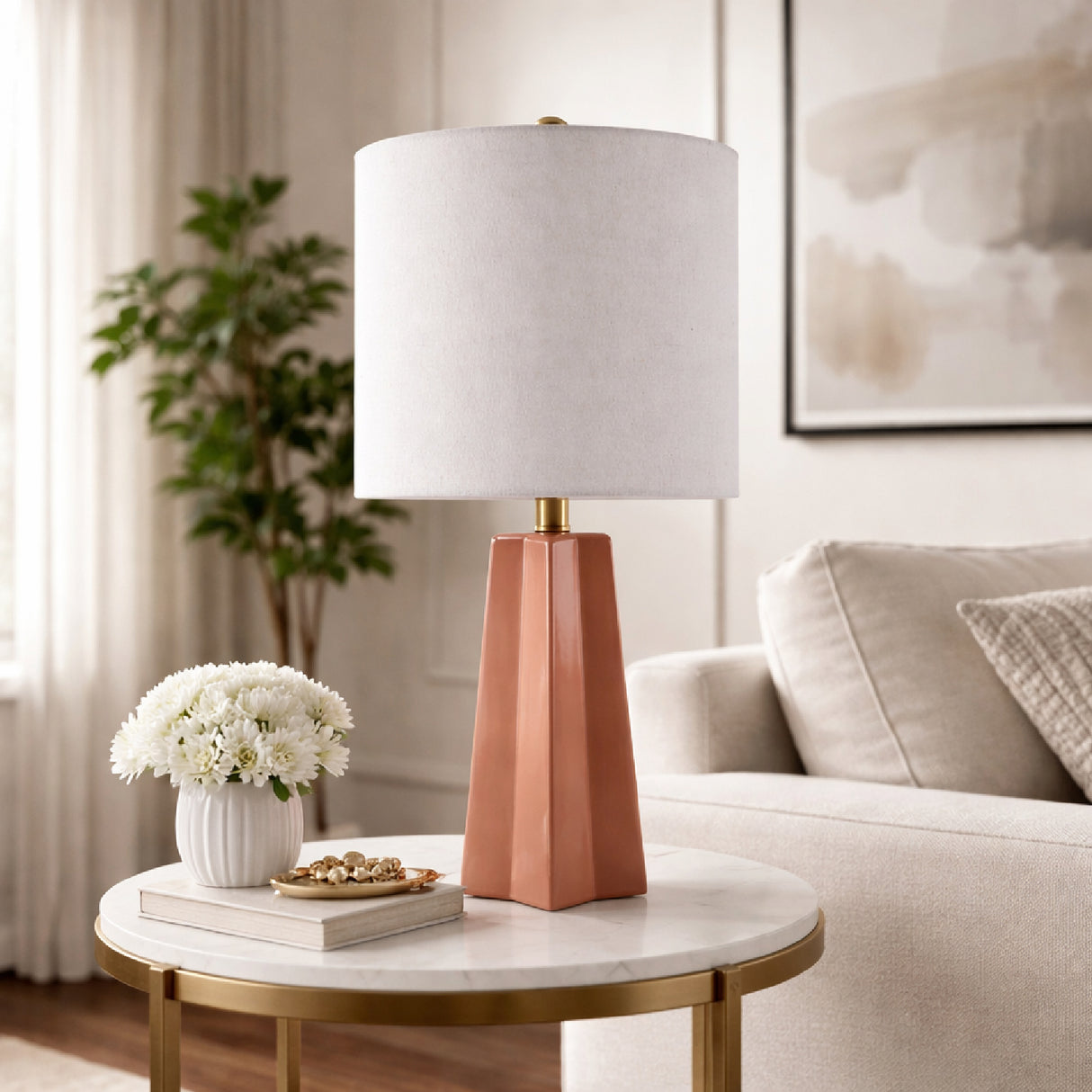 Modern European furniture - Faceted Ceramic Accent Table Lamp - www.oroa.com | Oroa.com
