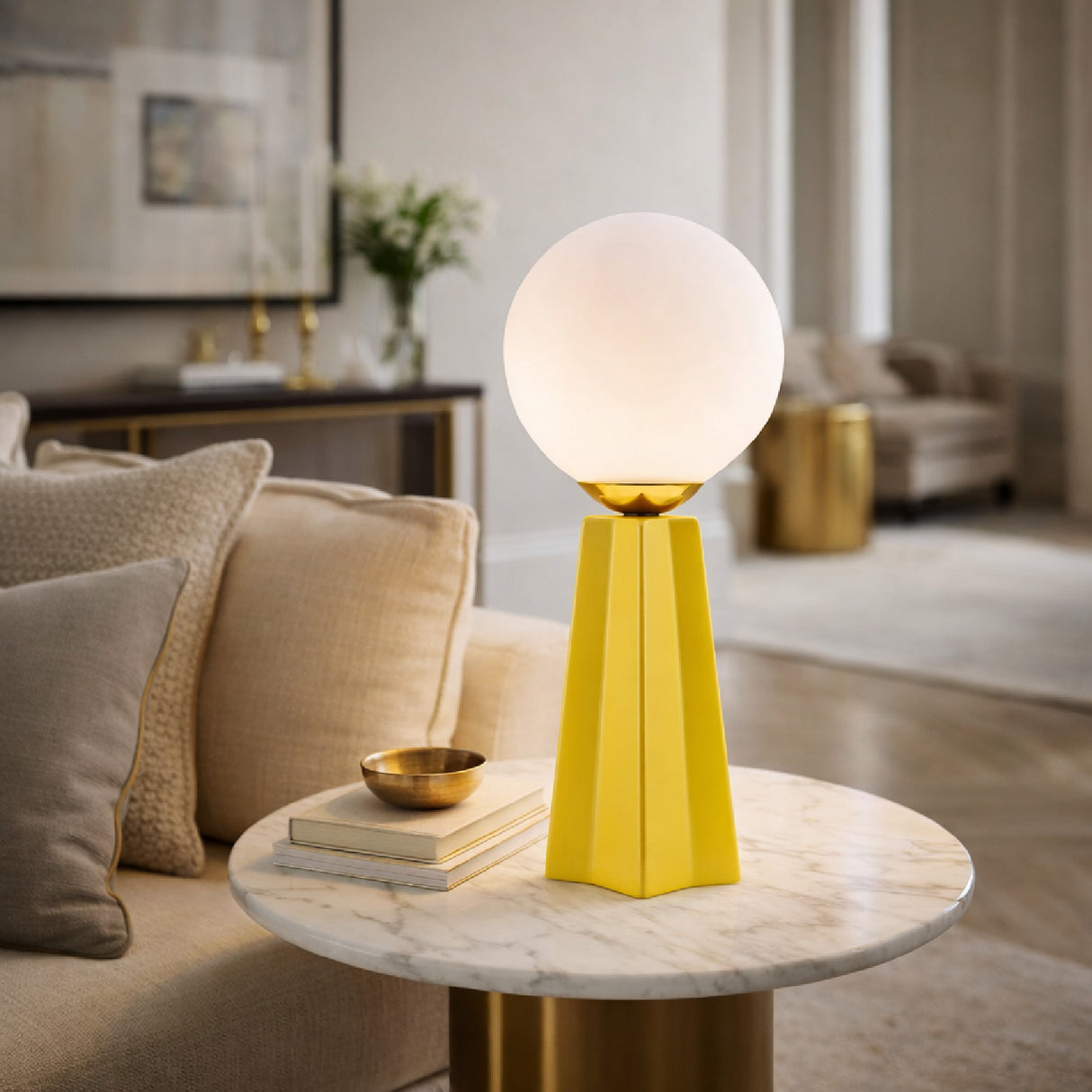 Modern European furniture - White Glass Globe Table Lamp - www.oroa.com | Oroa.com