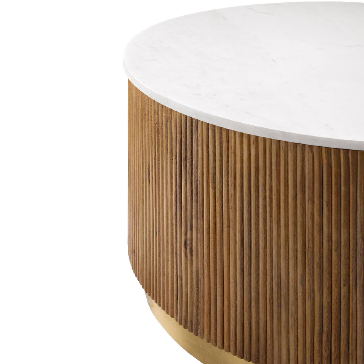 Modern furniture - Reeded Wood Marble Coffee Table - www.oroa.com | Oroa.com
