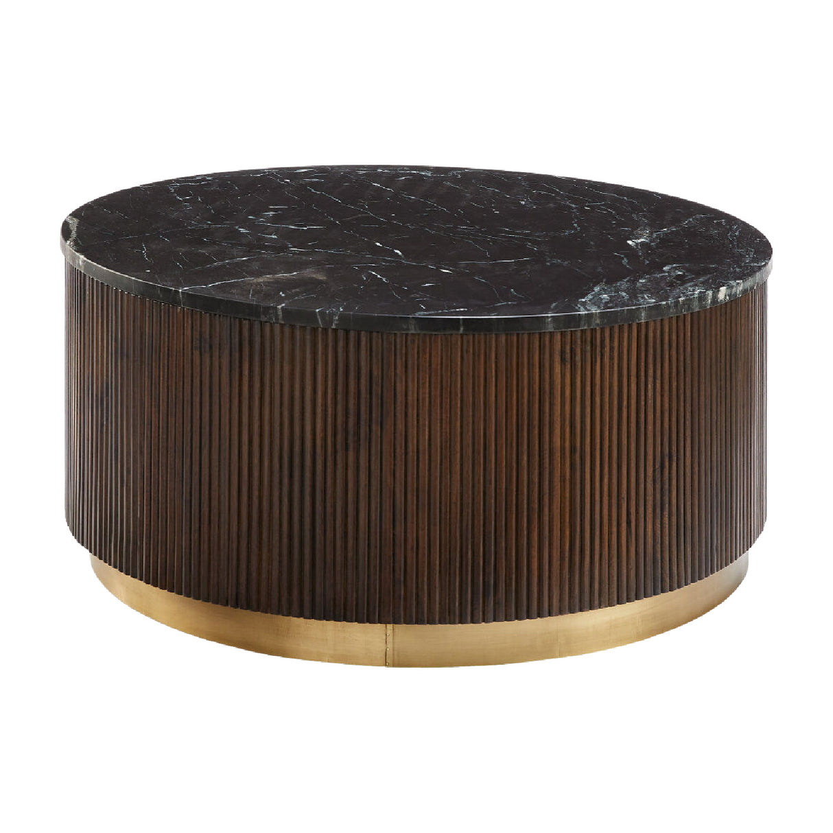 Modern furniture - Reeded Wood Marble Coffee Table - www.oroa.com | Oroa.com