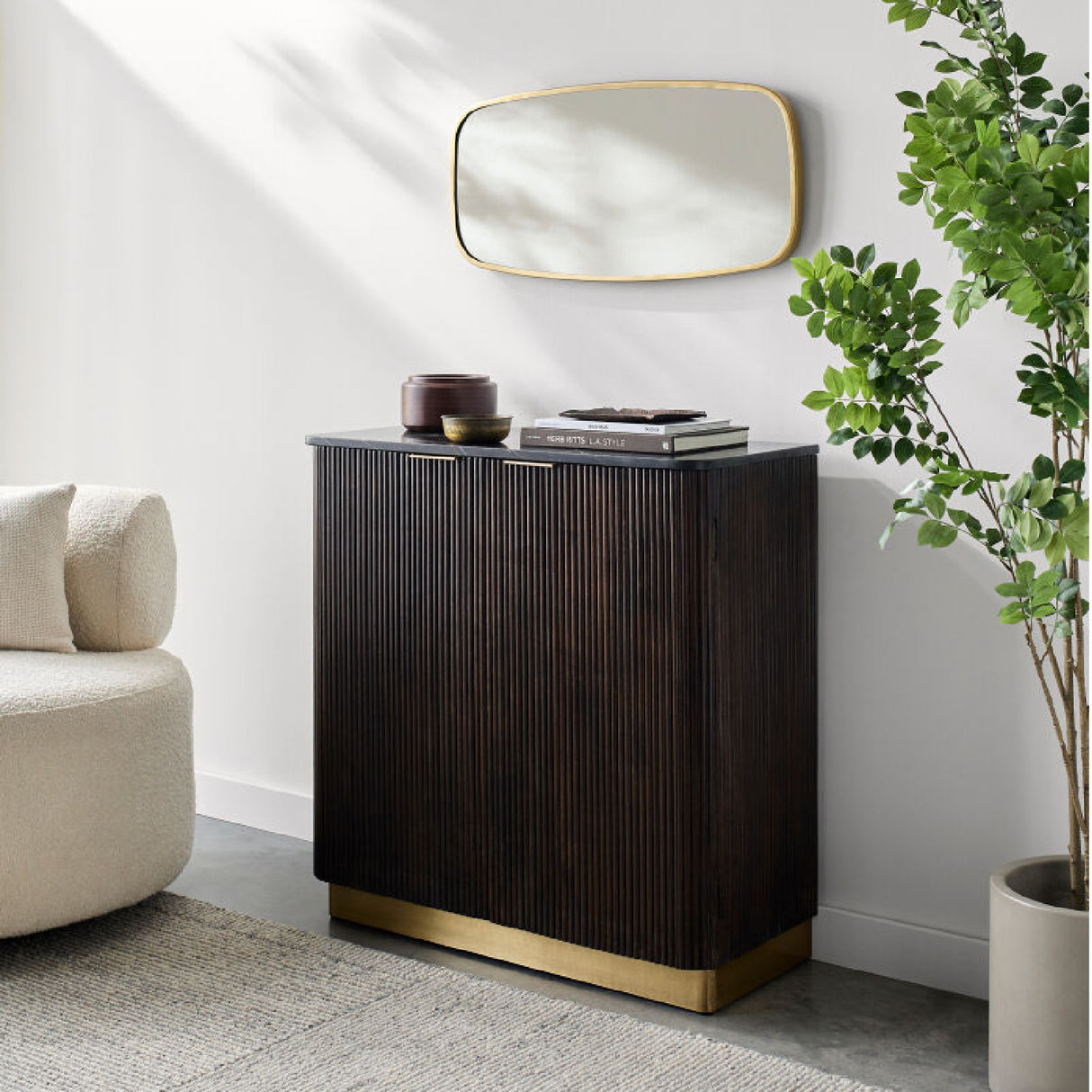 Modern European furniture - Reeded Wood 2-Door Cabinet - www.oroa.com | Oroa.com