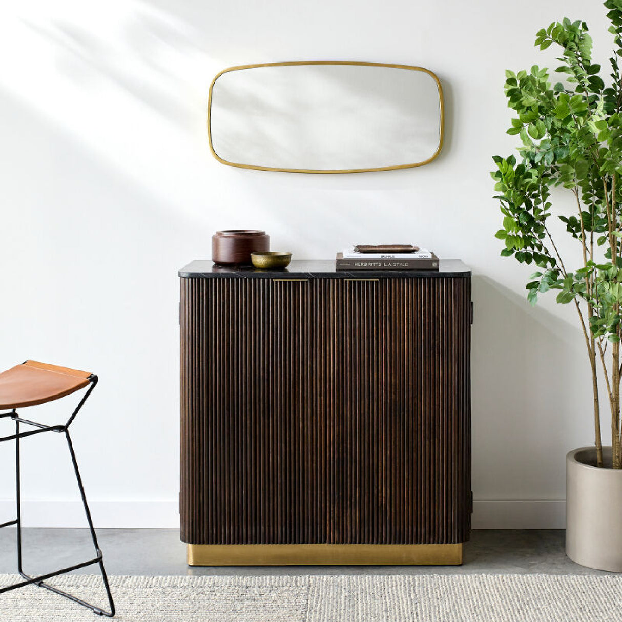Modern European furniture - Reeded Wood 2-Door Cabinet - www.oroa.com | Oroa.com