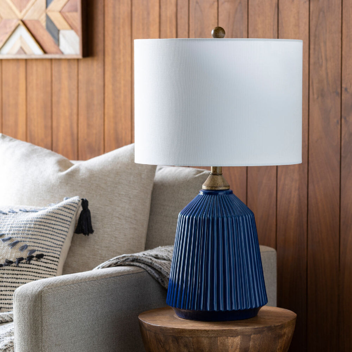 Modern European furniture - Reeded Glazed Ceramic Table Lamp - www.oroa.com | Oroa.com