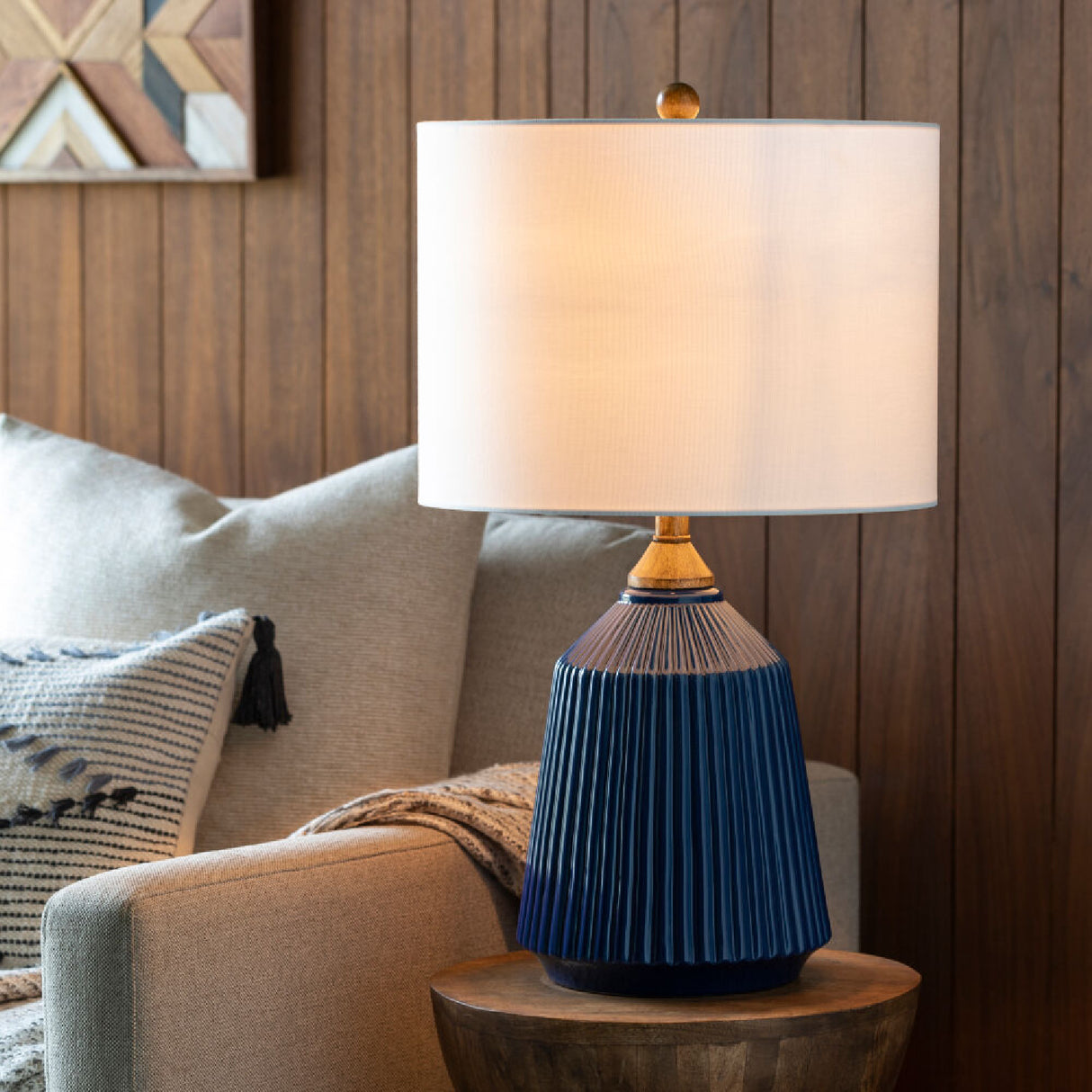 Modern European furniture - Reeded Glazed Ceramic Table Lamp - www.oroa.com | Oroa.com