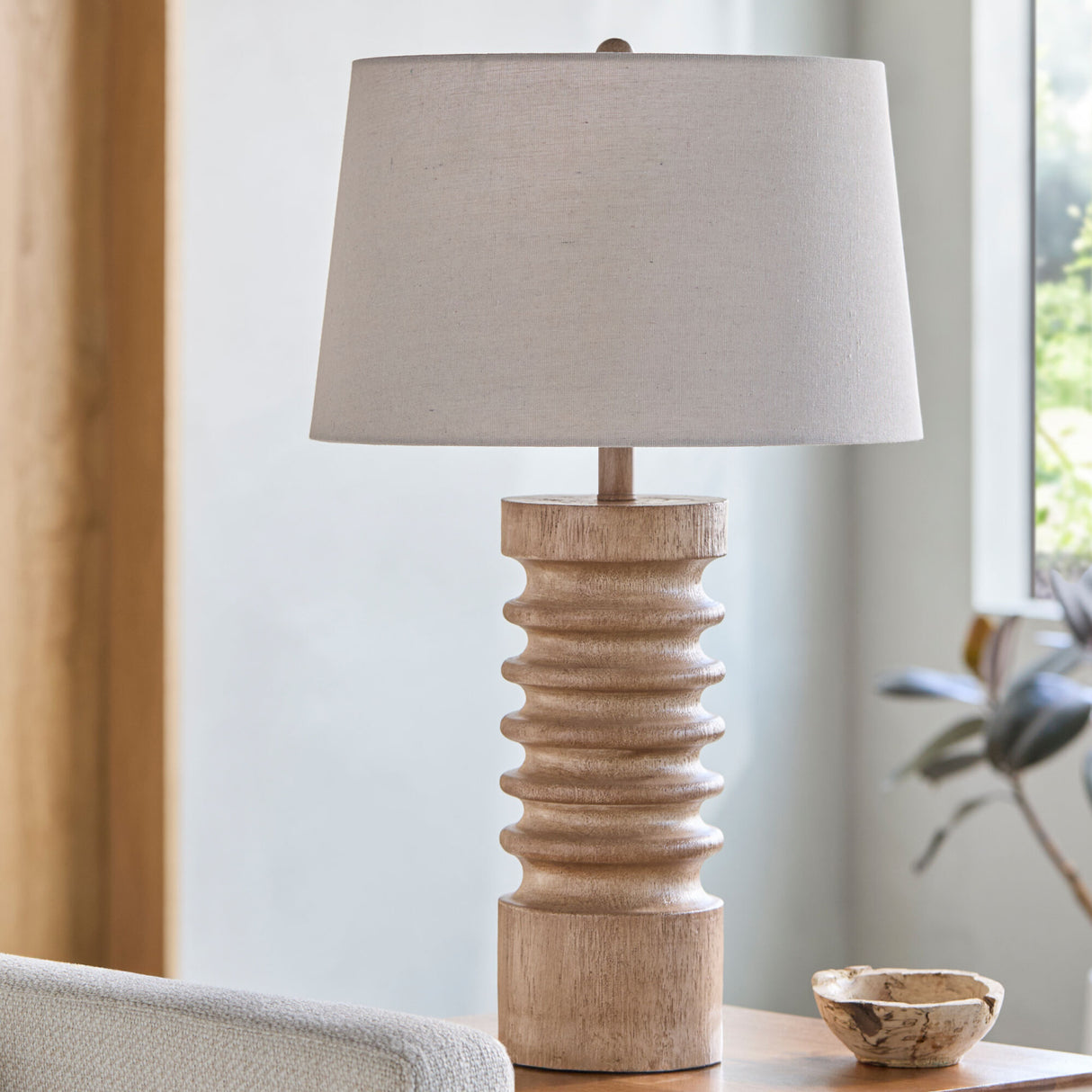 Modern European furniture - Cream Linen Accent Table Lamp - www.oroa.com | Oroa.com