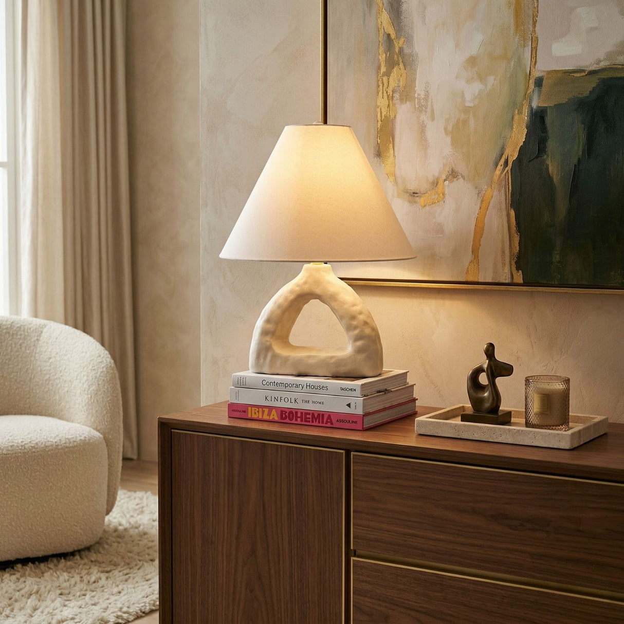 Modern European furniture - Triangular Ceramic Table Lamp - www.oroa.com | Oroa.com