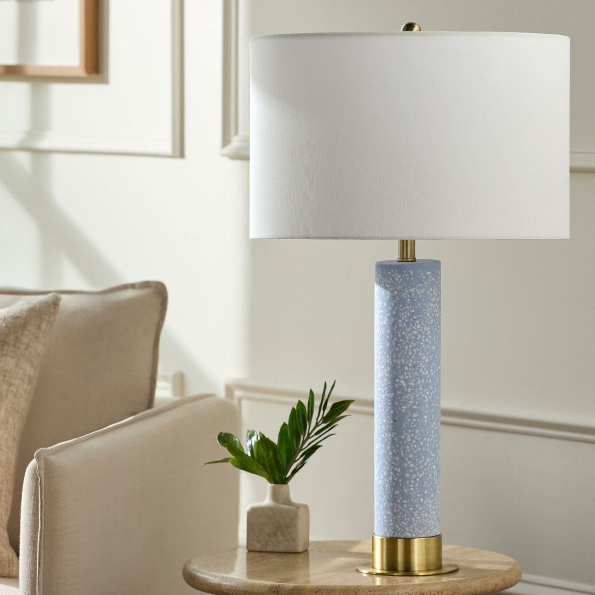 Modern European furniture - Speckled Blue Cement Table Lamp - www.oroa.com | Oroa.com