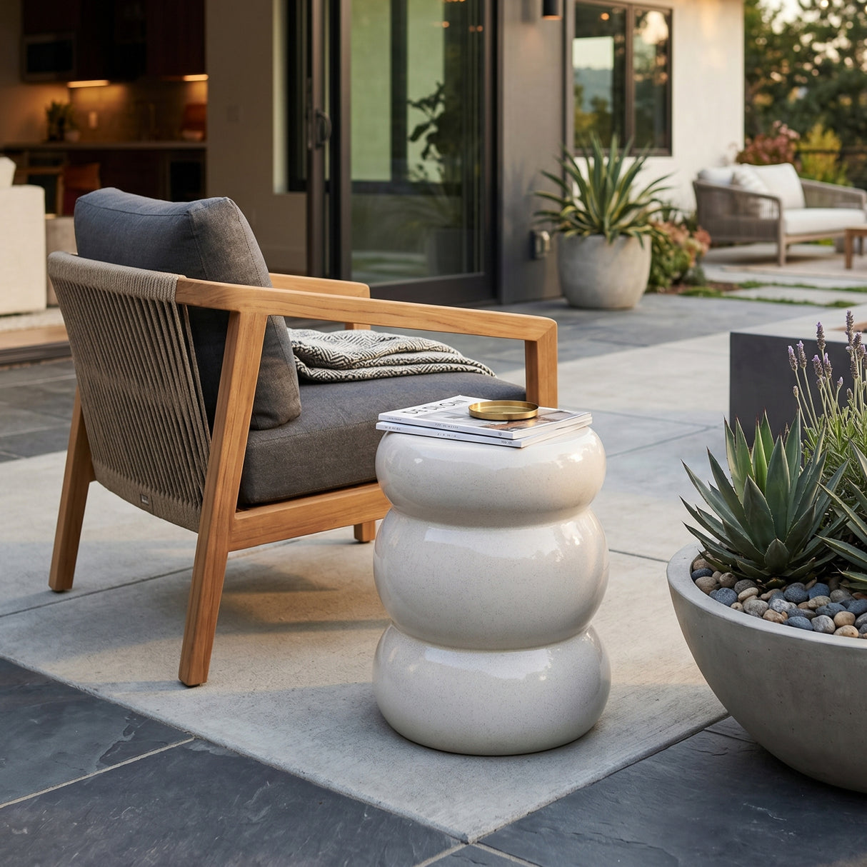 Modern European furniture - Layered Glazed Ceramic Garden Stool - www.oroa.com | Oroa.com