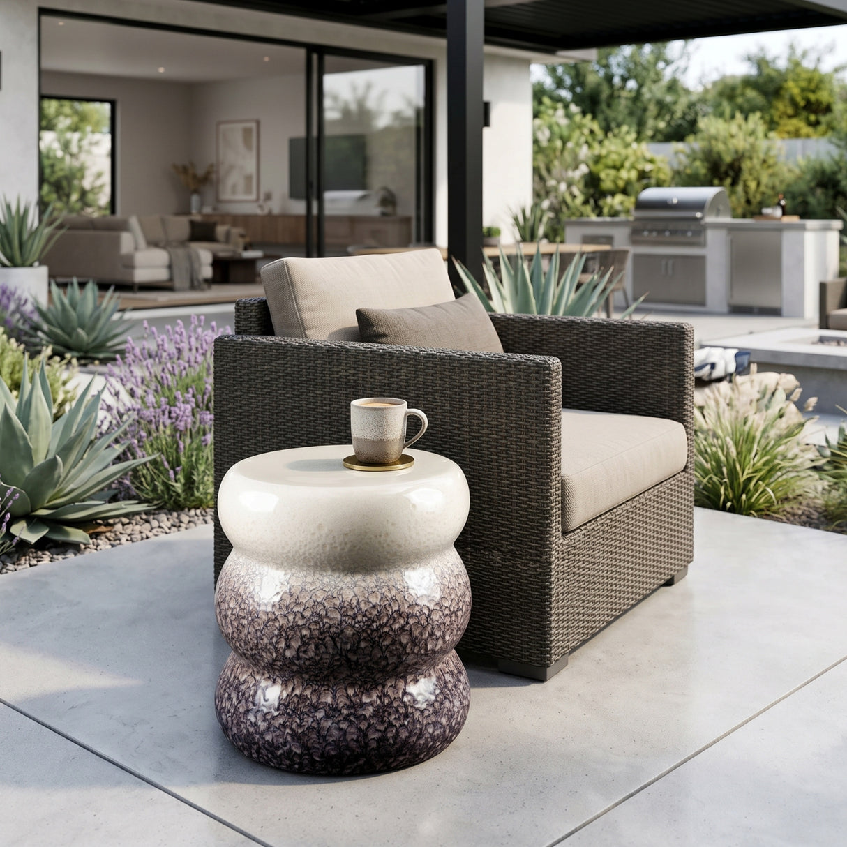 Modern European furniture - Crackle Glazed Ceramic Garden Stool - www.oroa.com | Oroa.com