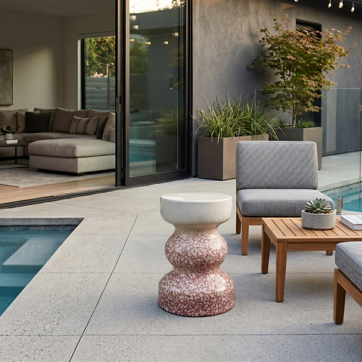Modern European furniture - Crackled Ceramic Garden Stool - www.oroa.com | Oroa.com