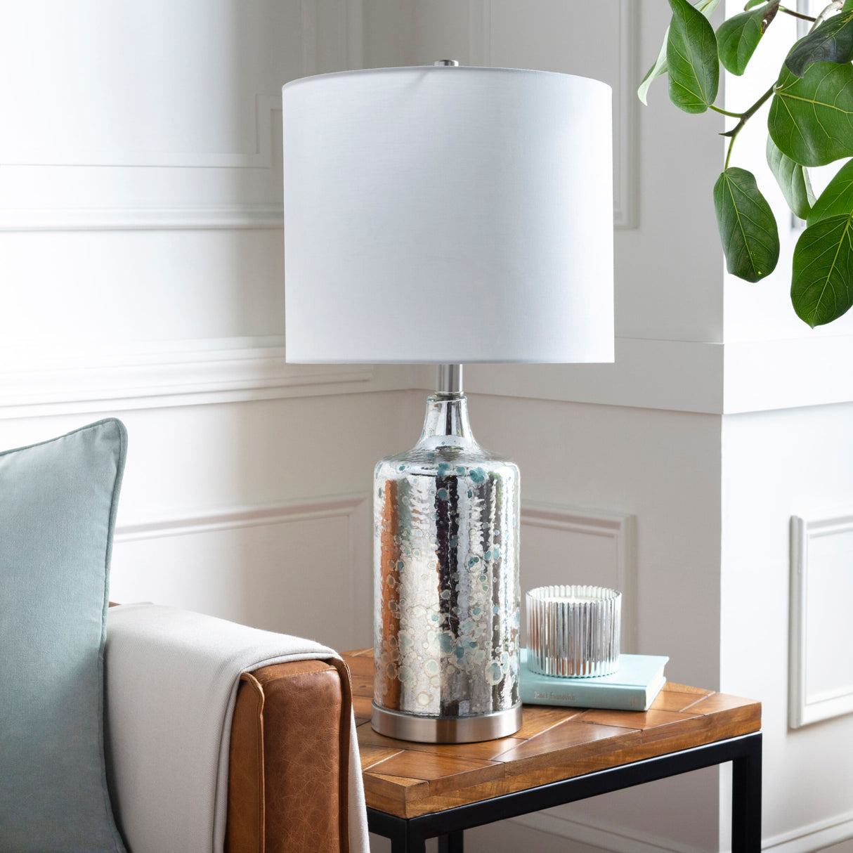 Modern European furniture - Antiqued Metallic Accent Table Lamp - www.oroa.com | Oroa.com